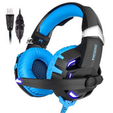Auriculares para juegos ONIKUMA K2 con sonido de 7,1 canales, auriculares estéreo para juegos con micrófono y luz LED para ordenador portátil PS4 PC