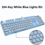 METOO zero Wired Gaming Mechanical Keyboard Game 87/104 Anti-ghosting Russian/US Blue Black Red switch Backlit For pro gamer Lap