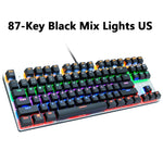 METOO zero Wired Gaming Mechanical Keyboard Game 87/104 Anti-ghosting Russian/US Blue Black Red switch Backlit For pro gamer Lap