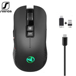 SeenDa 2.4G USB-C Wireless Mouse Rechargeable Gaming Mouse 3600DPI 7 Button Type-c Mute Mice for Macbook Laptop PC Game Mouse