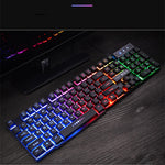 Colorful Gaming Mechanical Feel Keyboard USB Wired Ergonomic RGB Backlight Office Business Keyboard For Laptop Desktop PC