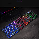 Colorful Gaming Mechanical Feel Keyboard USB Wired Ergonomic RGB Backlight Office Business Keyboard For Laptop Desktop PC