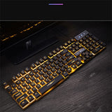 Colorful Gaming Mechanical Feel Keyboard USB Wired Ergonomic RGB Backlight Office Business Keyboard For Laptop Desktop PC