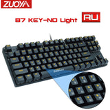 Jogo teclado mecânico azul vermelho interruptor usb rgb/mix retroiluminado com fio teclado 87/104 anti-ghosting para jogo computador portátil russo eua