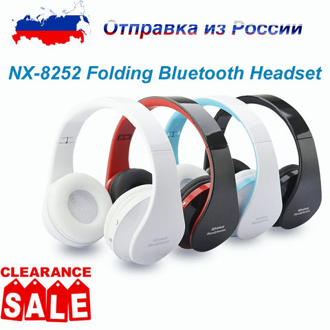 Russian Shipping Foldable Bluetooth Wireless Earphones with Mic Hands-free Stereo Headset Gaming Headphones for Laptops Phones