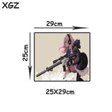 XGZ Anime Girls Frontline Custom Large Gaming Mouse Pad Black Lock Edge Sexy Gunner Pattern Computer Table Mat Coaster Non-slip