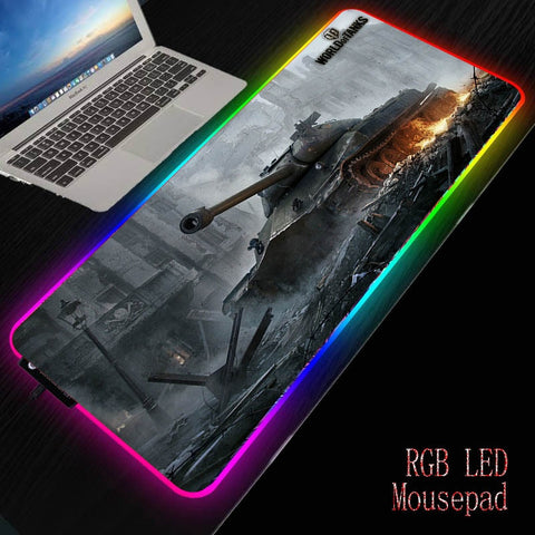 XGZ World of Tanks Gaming Mouse Pad Gamer Computer Mousepad RGB Backlit Mause  Large  for Desk Keyboard LED Mice Mat