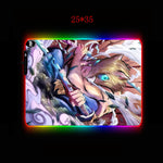XGZAnime Demon Slayer Kimetsu No Yaiba Gaming Computer Mousepad RGB Large Mouse Pad Gamer PC Desk Play Mat with LED Backlit