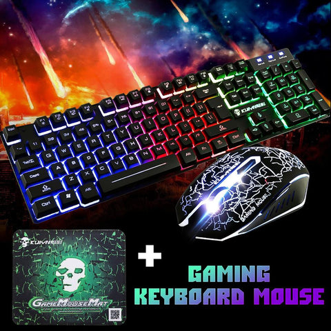 RAXFLY Gaming Keyboard And Mouse Set For Computer Wired Keyboard With Backlight 104 Keys Keyboard Set For PC Laptop Desktop