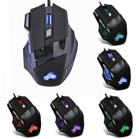 Wired Gaming Mouse 5500 DPI Professional  LED Optical Gamer Computer Laptop PC Mice 7 Buttons Dropshipping