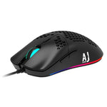 AJ390 Lightweight Wired Mouse Hollow-out Gaming Mouce Mice 6 DPI Adjustable 7Key