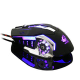 Profession Gaming Mouse Wire Mute Lighting Mouse 4000DPI Mechanical 6 Keys for PC Laptop Lol Cf E-sport Macro Definition Mouse