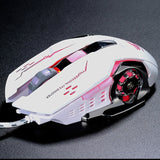 Profession Gaming Mouse Wire Mute Lighting Mouse 4000DPI Mechanical 6 Keys for PC Laptop Lol Cf E-sport Macro Definition Mouse