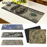 MaiYaCa Hot Sales Dollar Bills Retro Anti-Slip Durable Computermats Large Gaming Mouse Pad Lockedge Mouse Mat Keyboard Pad
