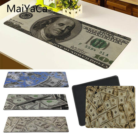 MaiYaCa Hot Sales Dollar Bills Retro Anti-Slip Durable Computermats Large Gaming Mouse Pad Lockedge Mouse Mat Keyboard Pad