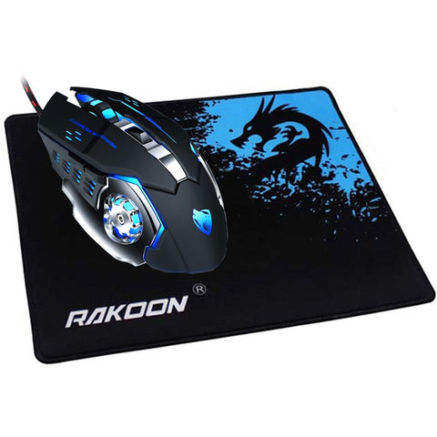 Professional Wired Gaming Mouse 6 Button 3200 DPI LED Optical USB Computer Mouse Gamer Mice Silent Game Mouse+Gaming Mouse Pad
